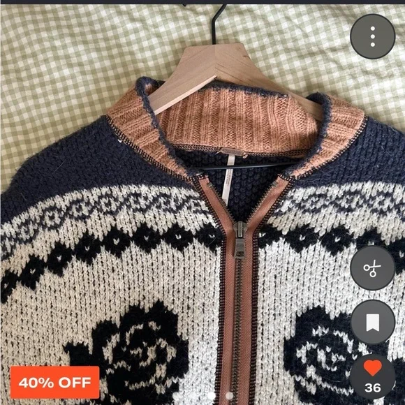 Free people lucky sweater bomber cardigan - Picture 3 of 6